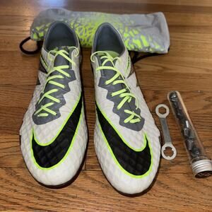 Nike Hypervenom Phinish FG Green Platinum Football Soccer Cleats Boots US11.5
